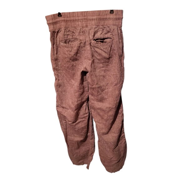 Athleta Cabo Linen Wide Leg Pant Light Red Size 4 Tall - Picture 3 of 8